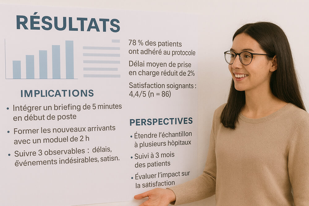 Présentation visuelle des résultats d’un mémoire infirmier.