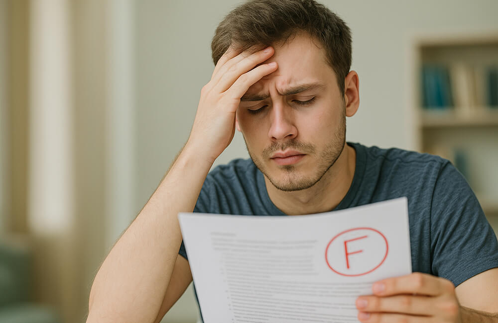 Étudiant concentré travaillant sur la rédaction de son mémoire universitaire, assis à un bureau avec un ordinateur portable, des livres et une tasse de café, dans une ambiance académique lumineuse et réaliste.