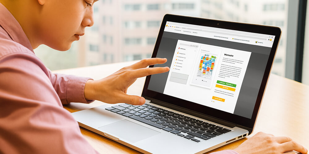 Étudiant travaillant sur son mémoire sur un ordinateur portable, utilisant un outil en ligne pour corriger et mettre en forme son document académique.