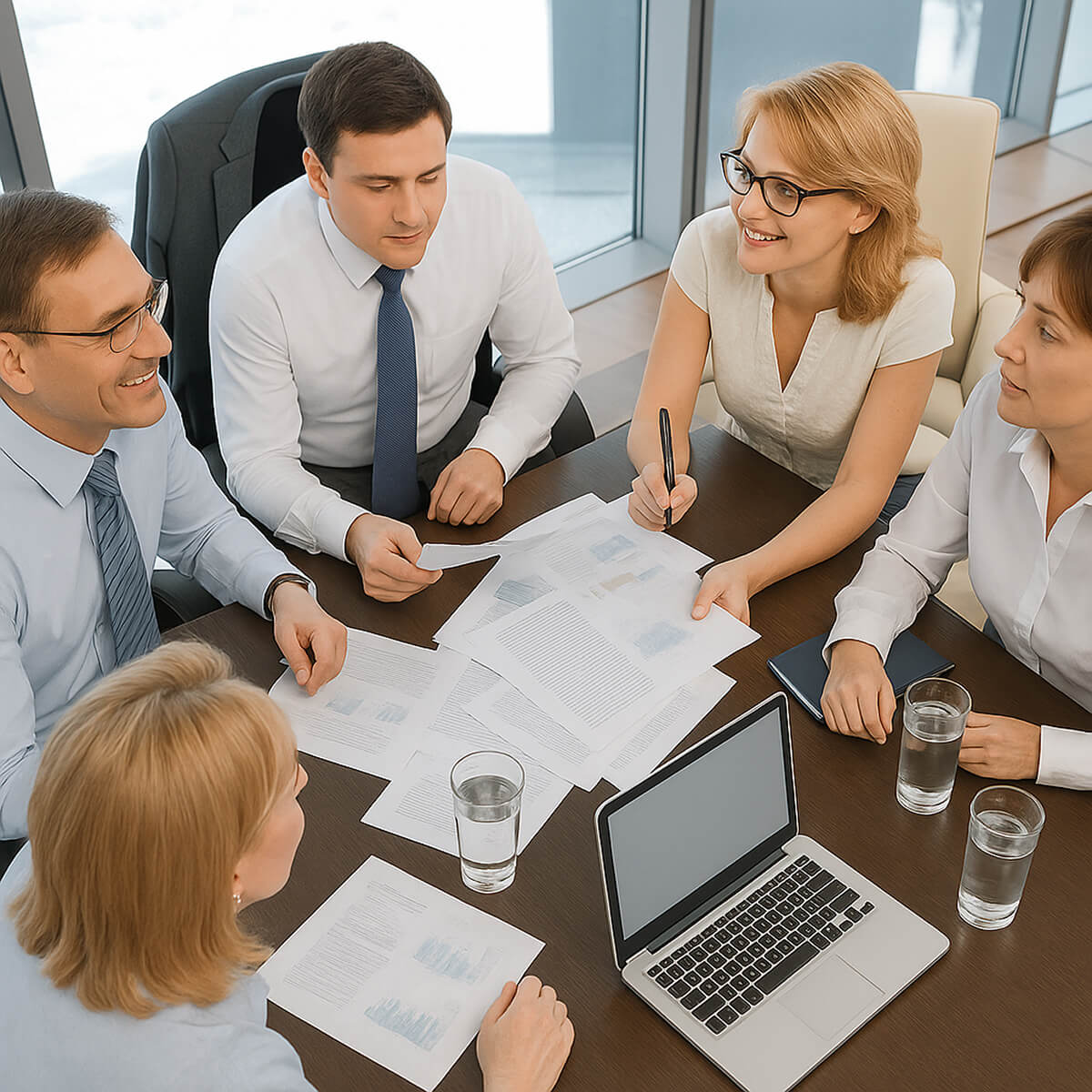 Groupe d'étudiants ou de professionnels en réunion de travail ou de mentorat sur la rédaction d'un mémoire ou d'une thèse